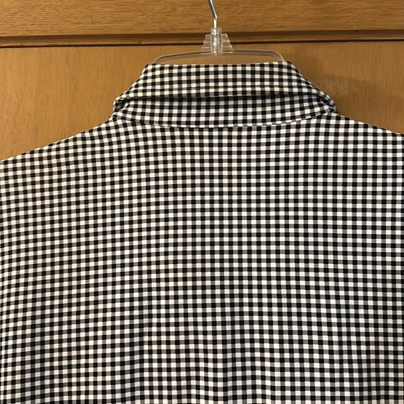 J. McLaughlin Women’s Gingham Button Down Knit Shirt Black White Size Large - Picture 9 of 11